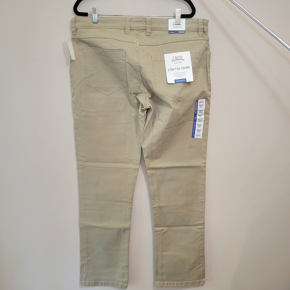 Izod Men's Saltwater Wash Straight Fit Stretch Chino - Picture 4 of 9